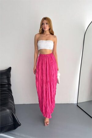 Jupe froissée taille haute