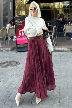 Jupe en satin froissé