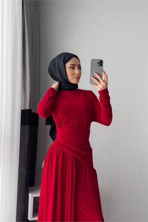 Robe hijab en tissu bonbon