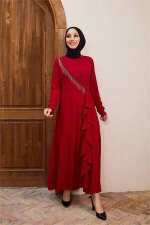 Robe hijab en tissu importé avec chaîne détaillée